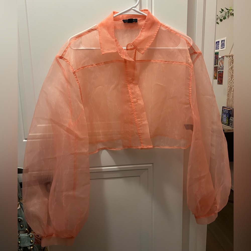 Lovestitch Sheer Coral Blouse